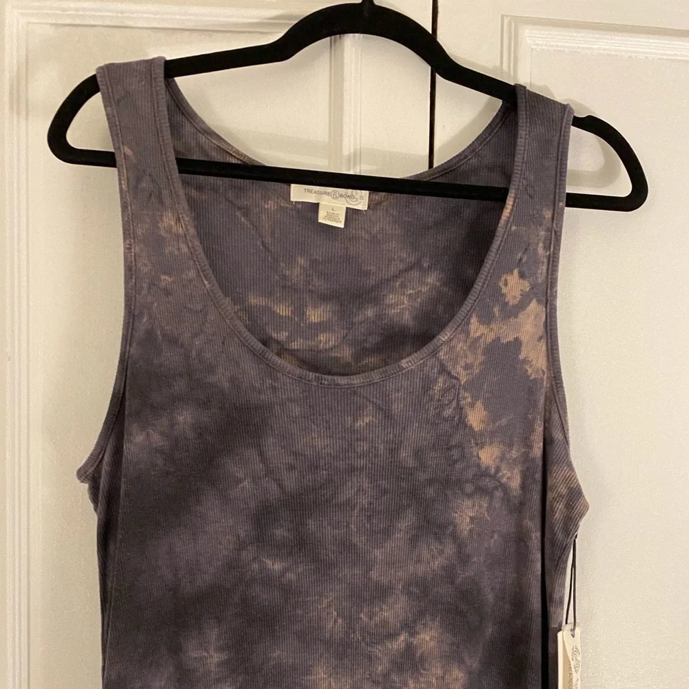 XL TIEDIE ribbed midi tank dress, sz Large but listed as an XL since it runs big - Picture 2 of 6